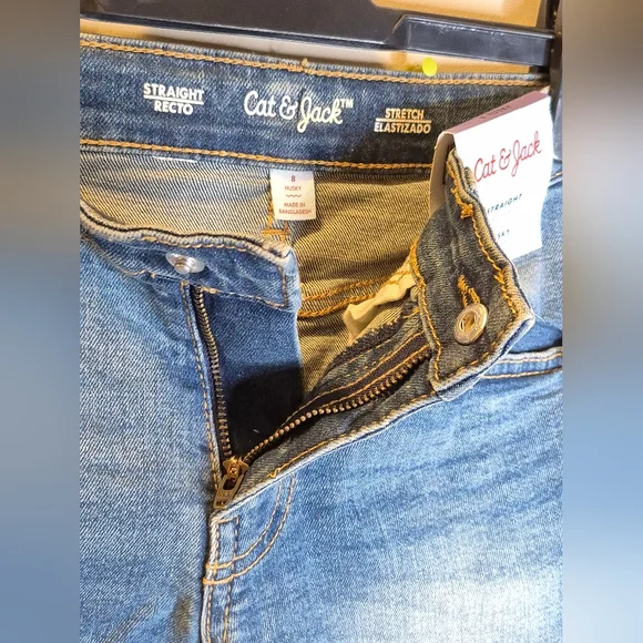 Cat & Jack Kids Blue Straight Leg Jeans-Size 8 - Picture 7 of 14